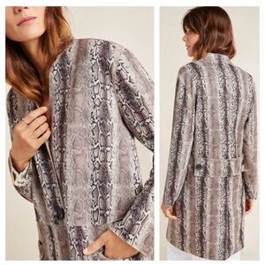 Blank NYC Python Print Faux Suede Coat